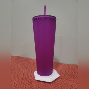 Purple Tumbler with Straw